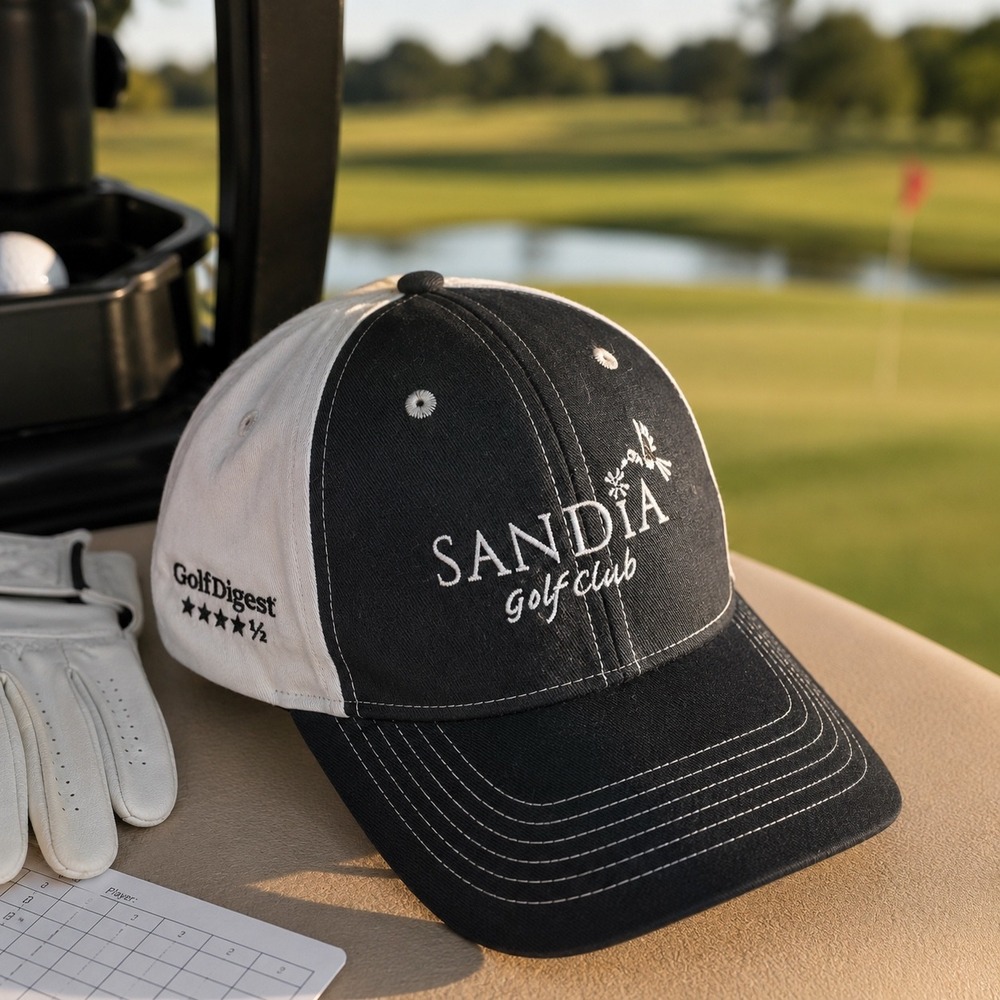 Legendary Headwear Sandia Golf Club Hat 2008 Golf Digest 4.5 Star Strapback B/W